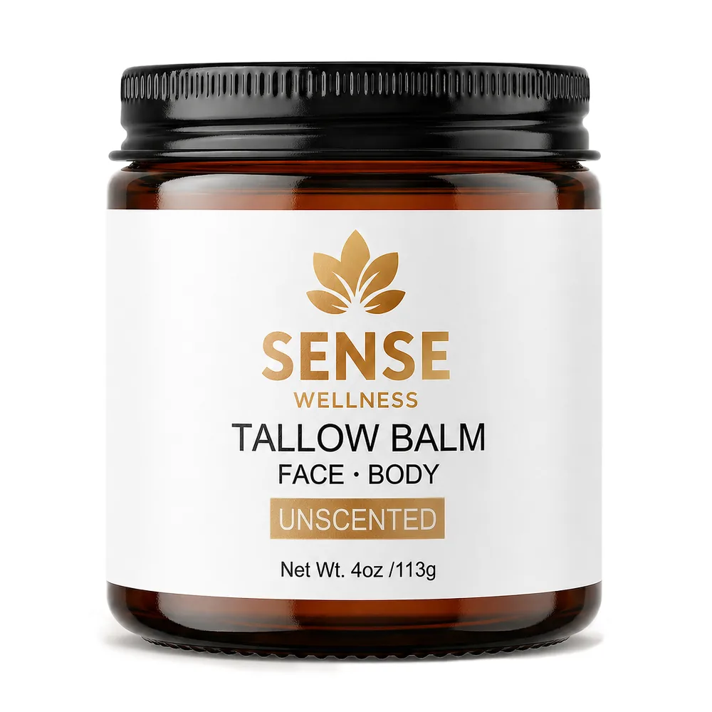 Beef tallow balm for sensitive skin by Sense Wellness